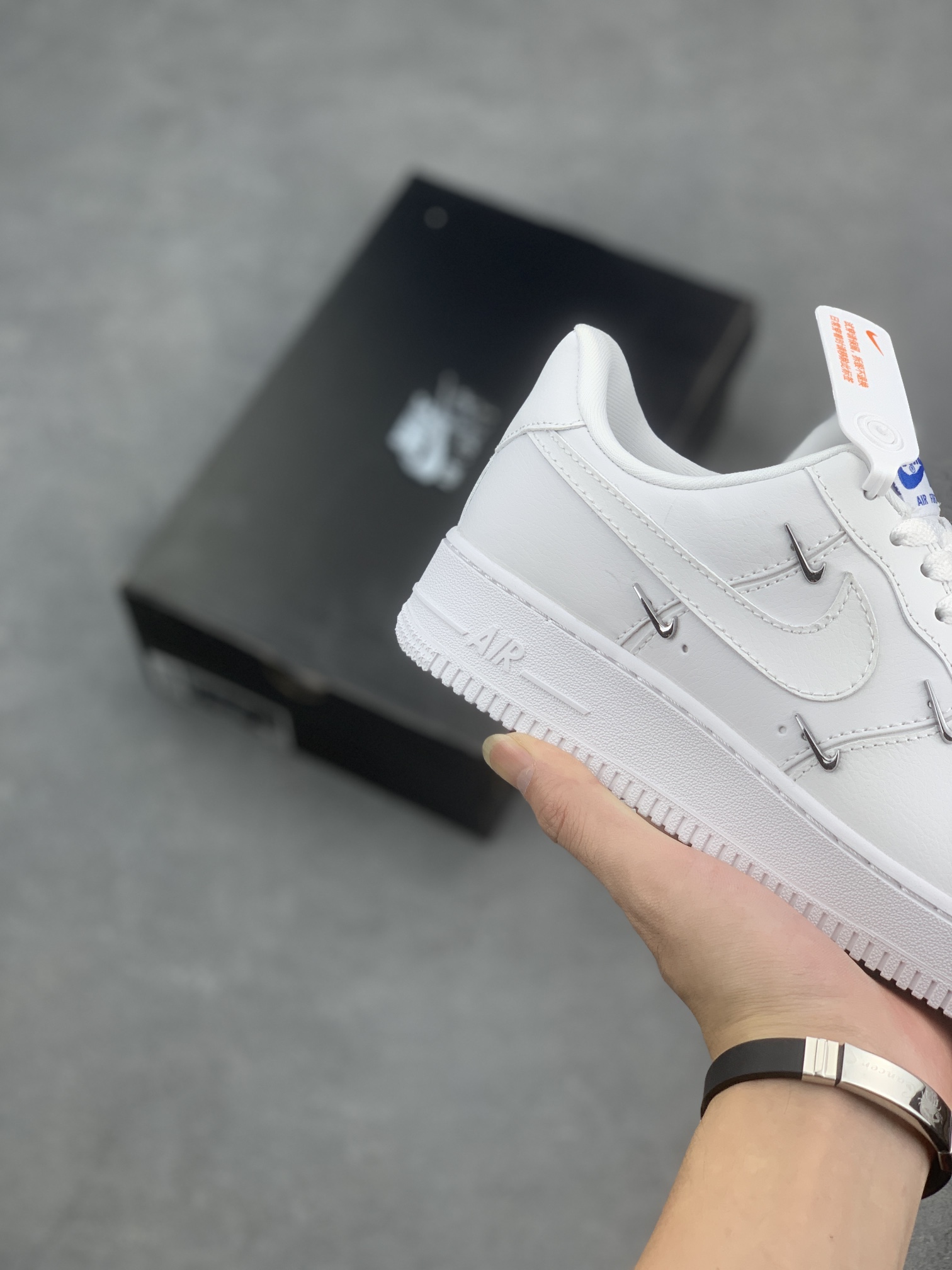 Nike Air Force 1 Low '07 All White with Mini Silver Swoosh Accents 6 i1660411280 7722 4