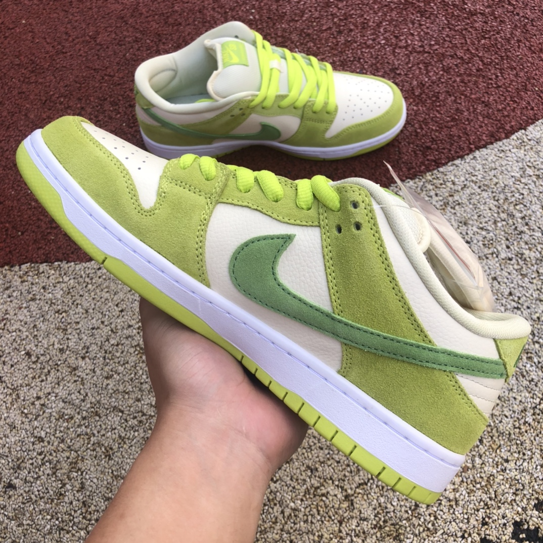 360 高质量Nike SB Dunk Low 白绿 青苹果 复古休闲板鞋DM0807-300