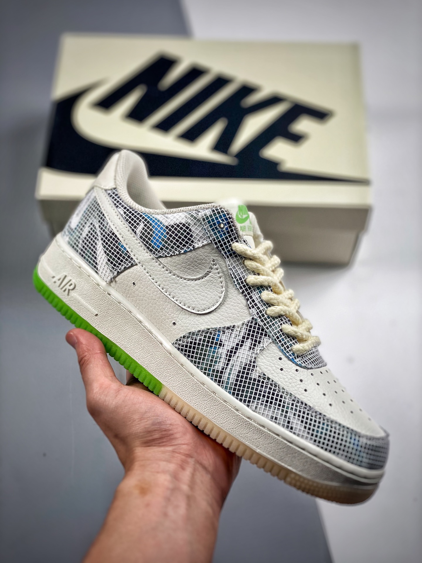 -4 Nike Air Force 1 Low'07 Verde del León Despertar, horma y plantilla originales, creando la auténtica forma de la Fue…