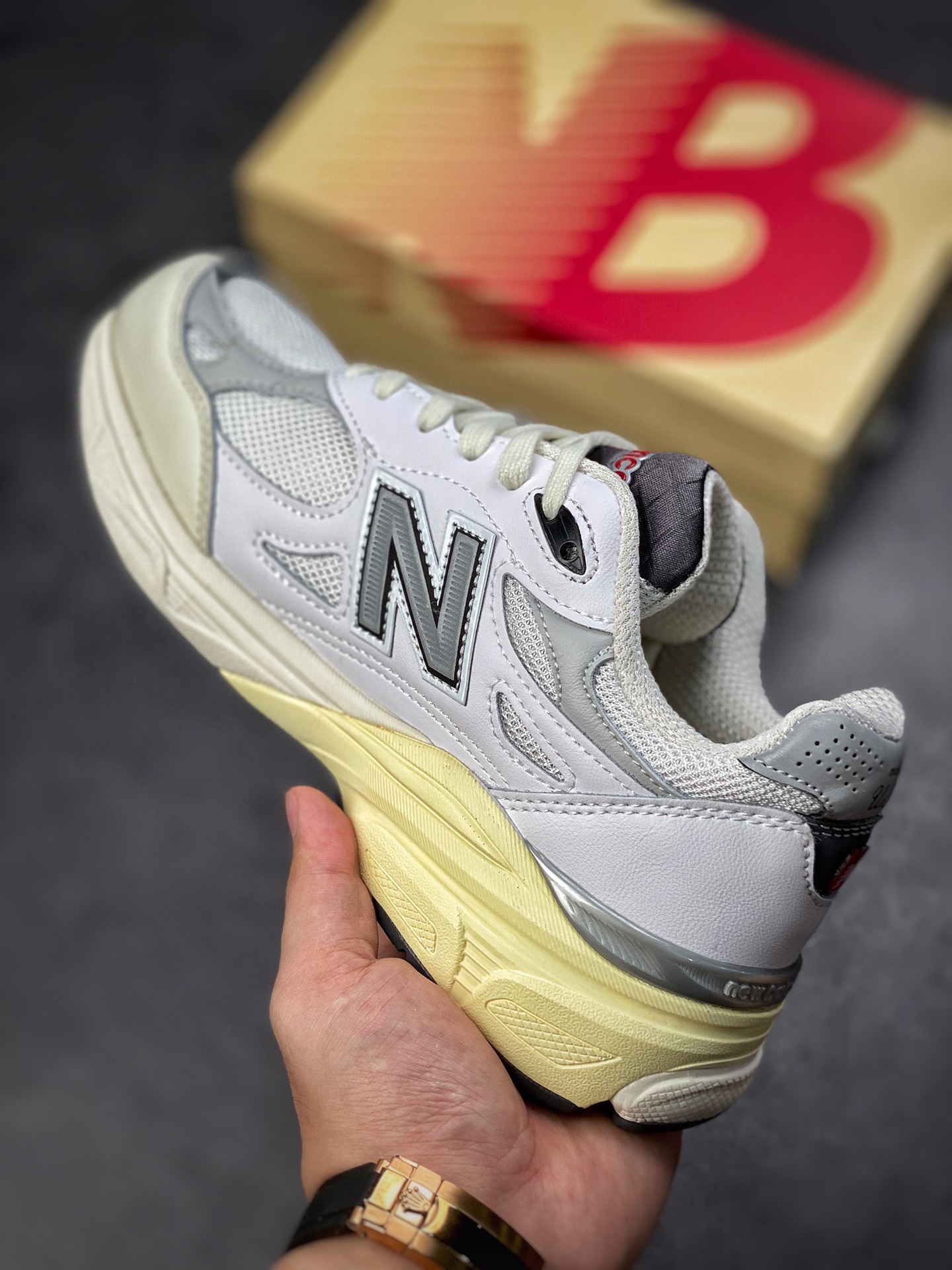 New Balance 990 V3 White Gray Silver American Official Retro Casual Sports Jogging Shoes M990AL3