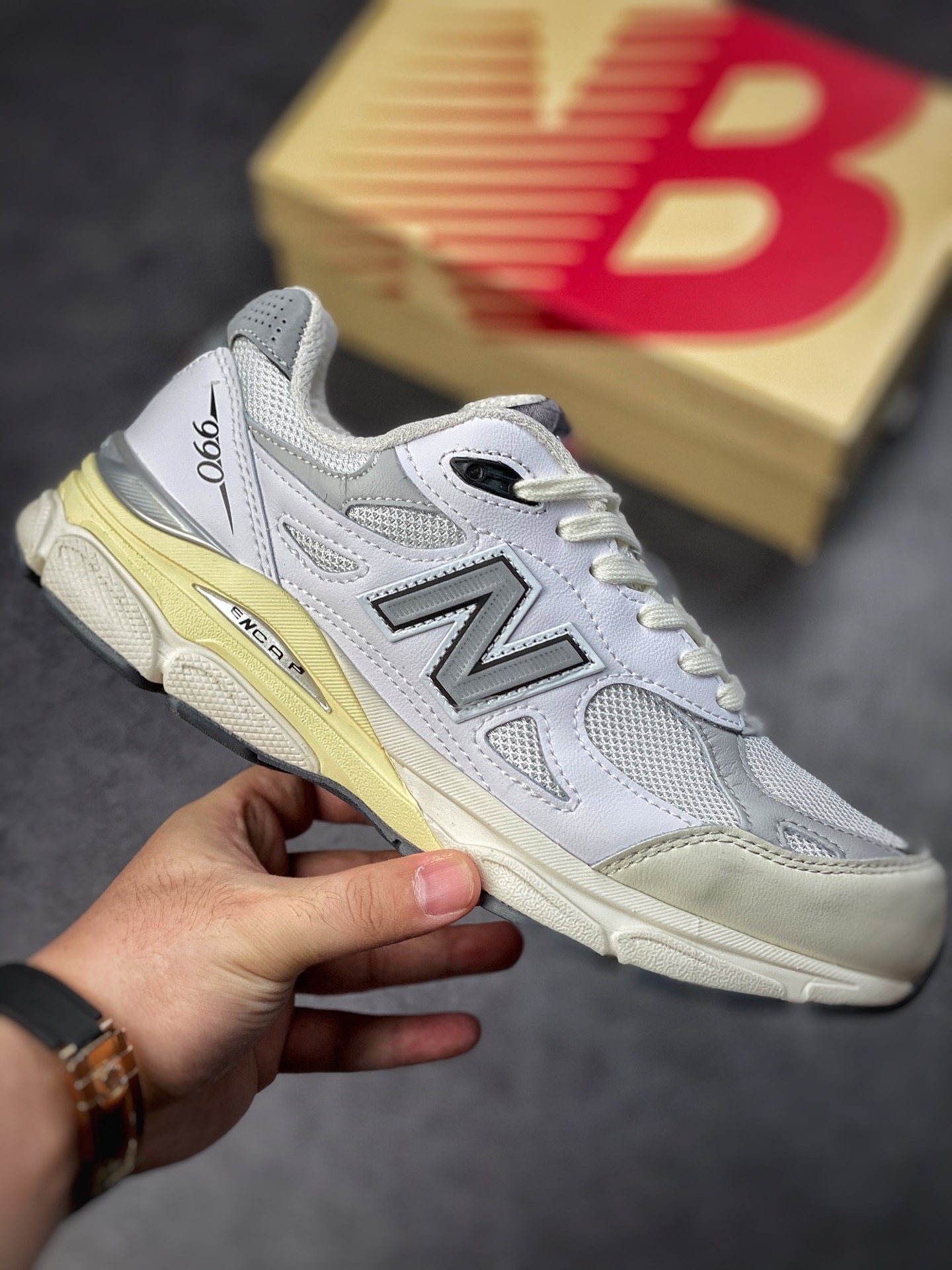 New Balance 990 V3 White Gray Silver American Official Retro Casual Sports Jogging Shoes M990AL3