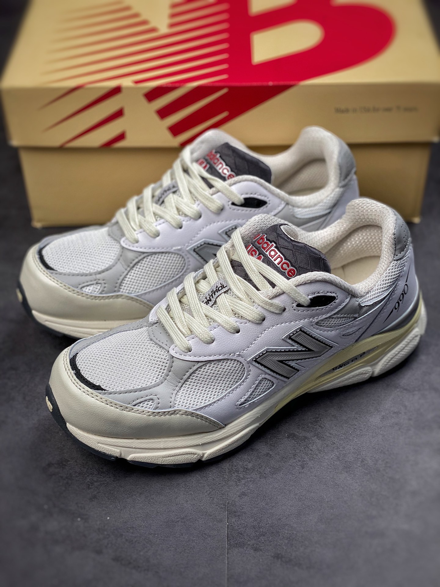 New Balance 990 V3 White Gray Silver American Official Retro Casual Sports Jogging Shoes M990AL3