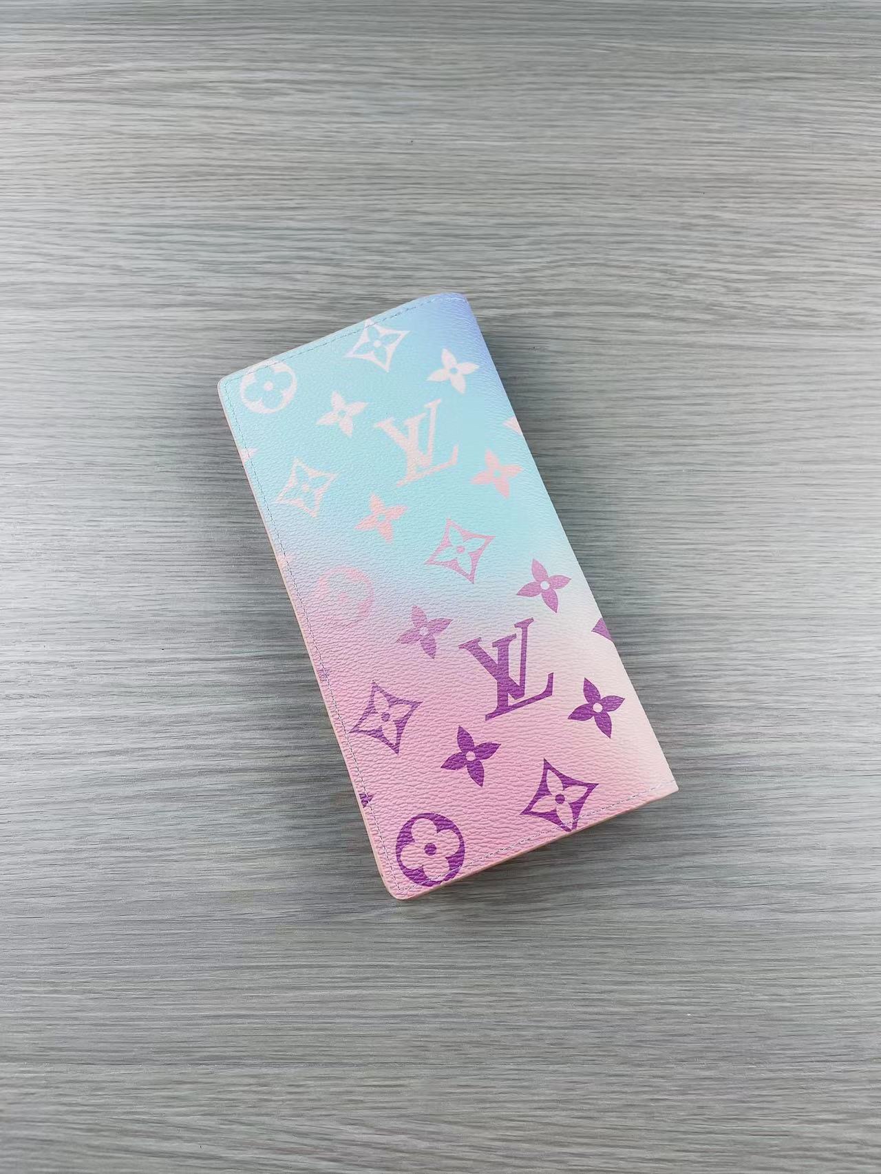 Open view revealing the interior of a leather bifold wallet