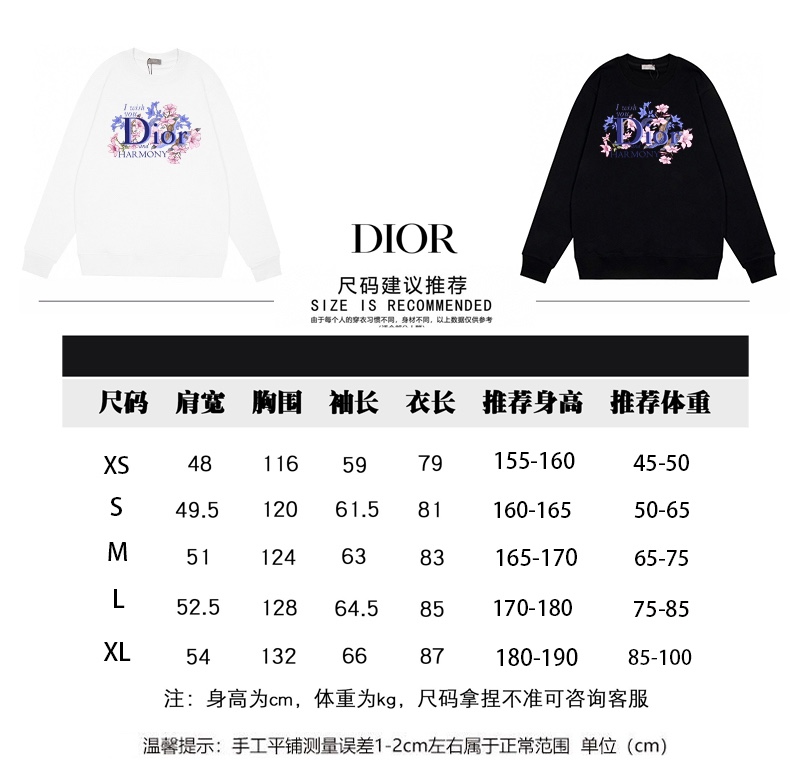 200 Dior /迪奥秋冬新款花卉个性图案圆领卫衣