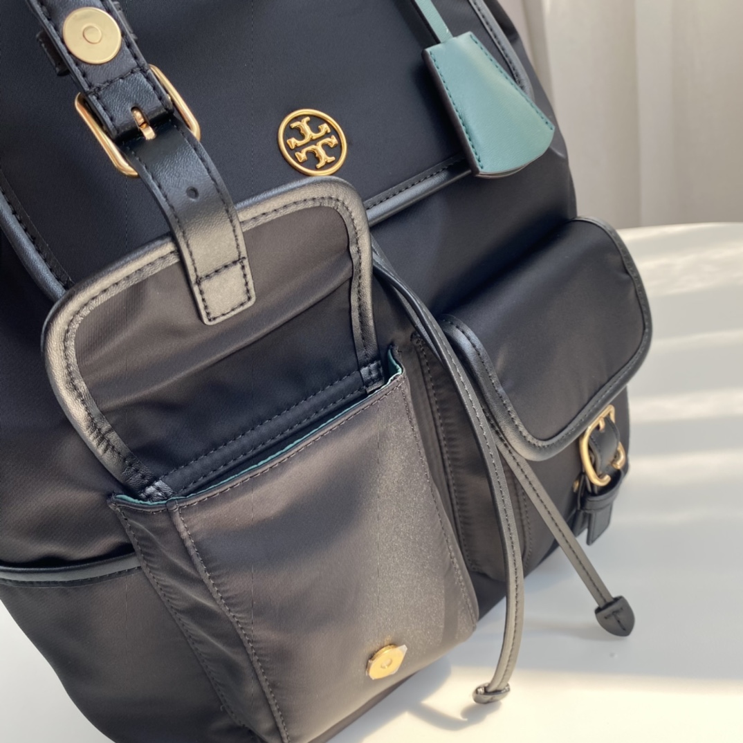 Tory Burch 编号012 汤丽柏琦 PIPER FLAP 多口袋双T LOGO双肩背包 74649