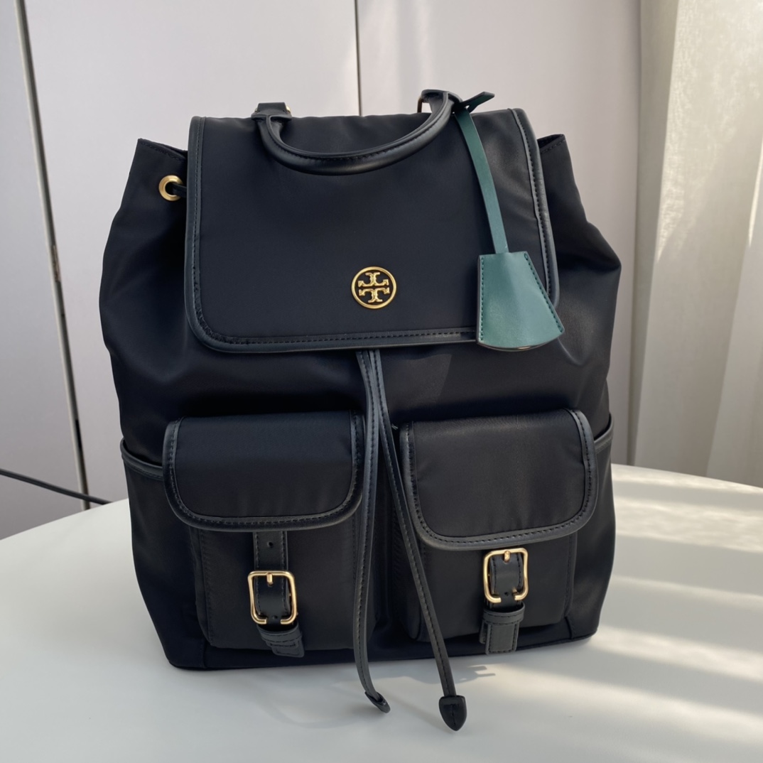 Tory Burch 编号012 汤丽柏琦 PIPER FLAP 多口袋双T LOGO双肩背包 74649