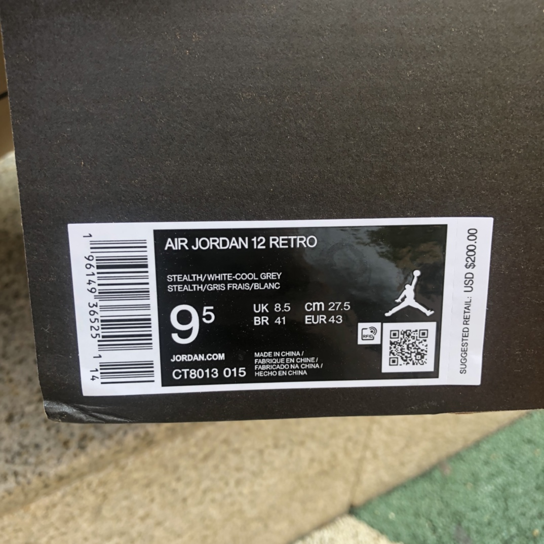 510  Air Jordan 12 Retro Stealth AJ12 灰白 高帮 复古篮球鞋 CT8013-015