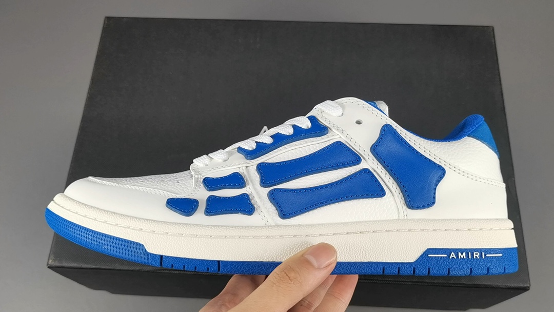 [Bone Shoes] White Blue AMlRl Skel Top Low Casual Sneakers Item No.: MFS003 362
