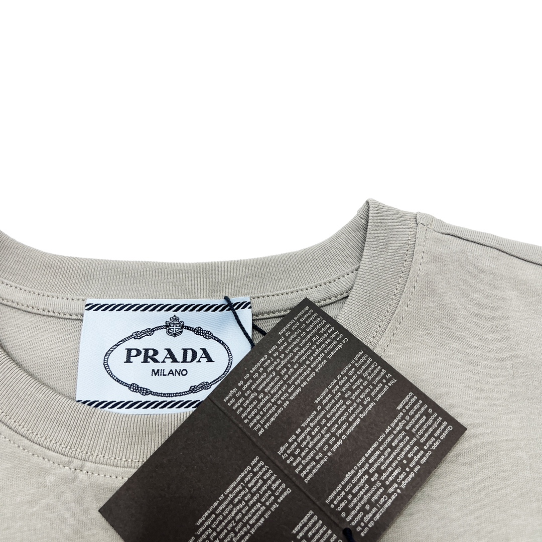 PRADA/普拉达 白色三角徽标logo情侣款短袖TEE 夏季渠道限定新款T恤