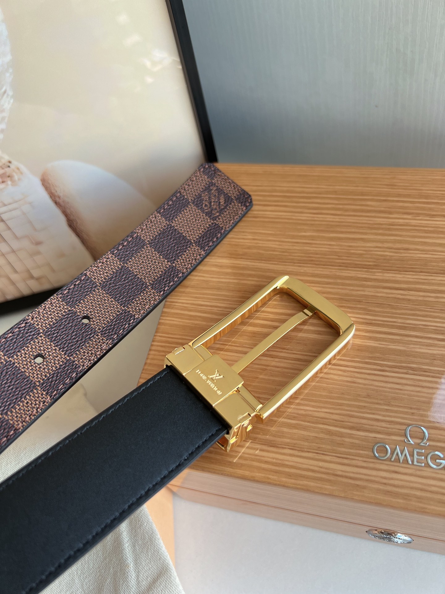LV/路易威登   老花仔料的针式腰带