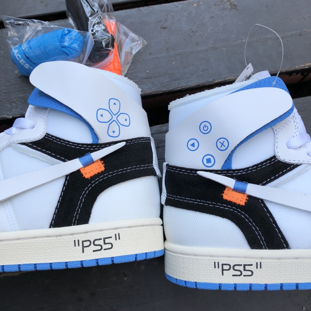 Off-White x Air Jordan 1 OW joint AJ1PSS white blue high help 50818-168