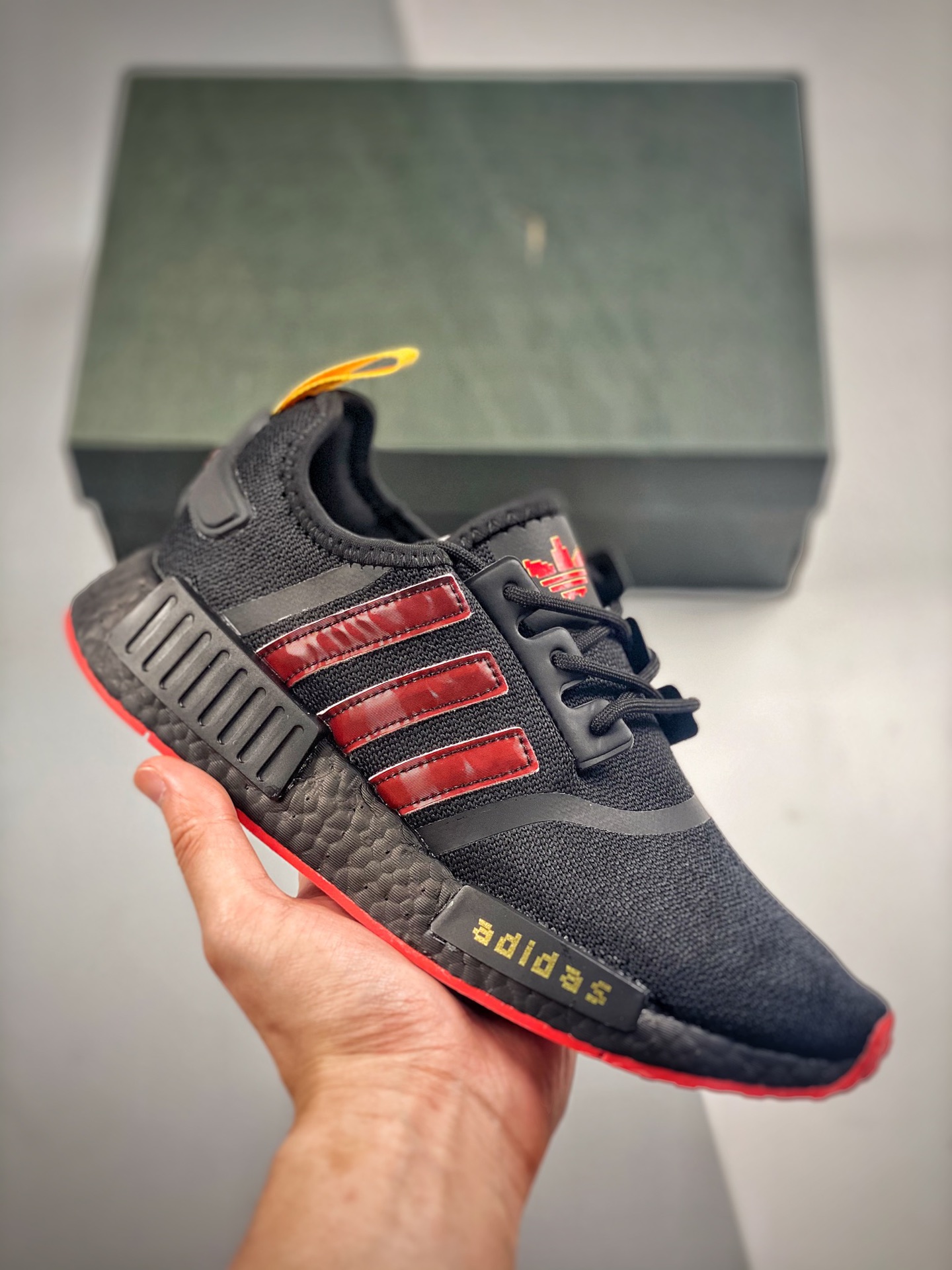 -2 AD Boost NMD R1 zapatillas de running clásicas, nueva combinación de colores, parte superior de punto elástico, suel…