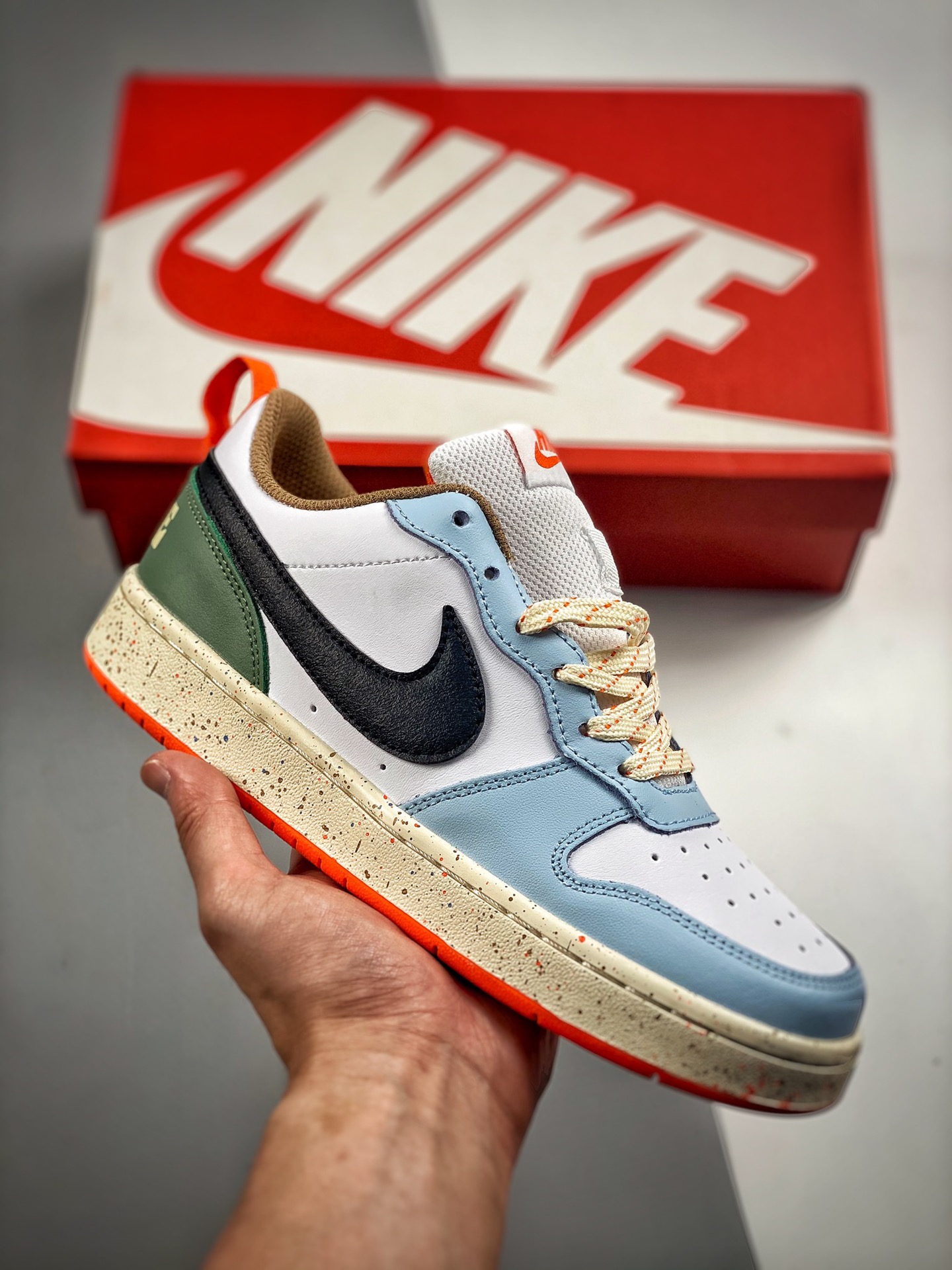 -3 desarrollo exclusivo pedido original de Corea versión chip Nike Court Borough Low 2 FP (GS) versión exclusiva de cap…