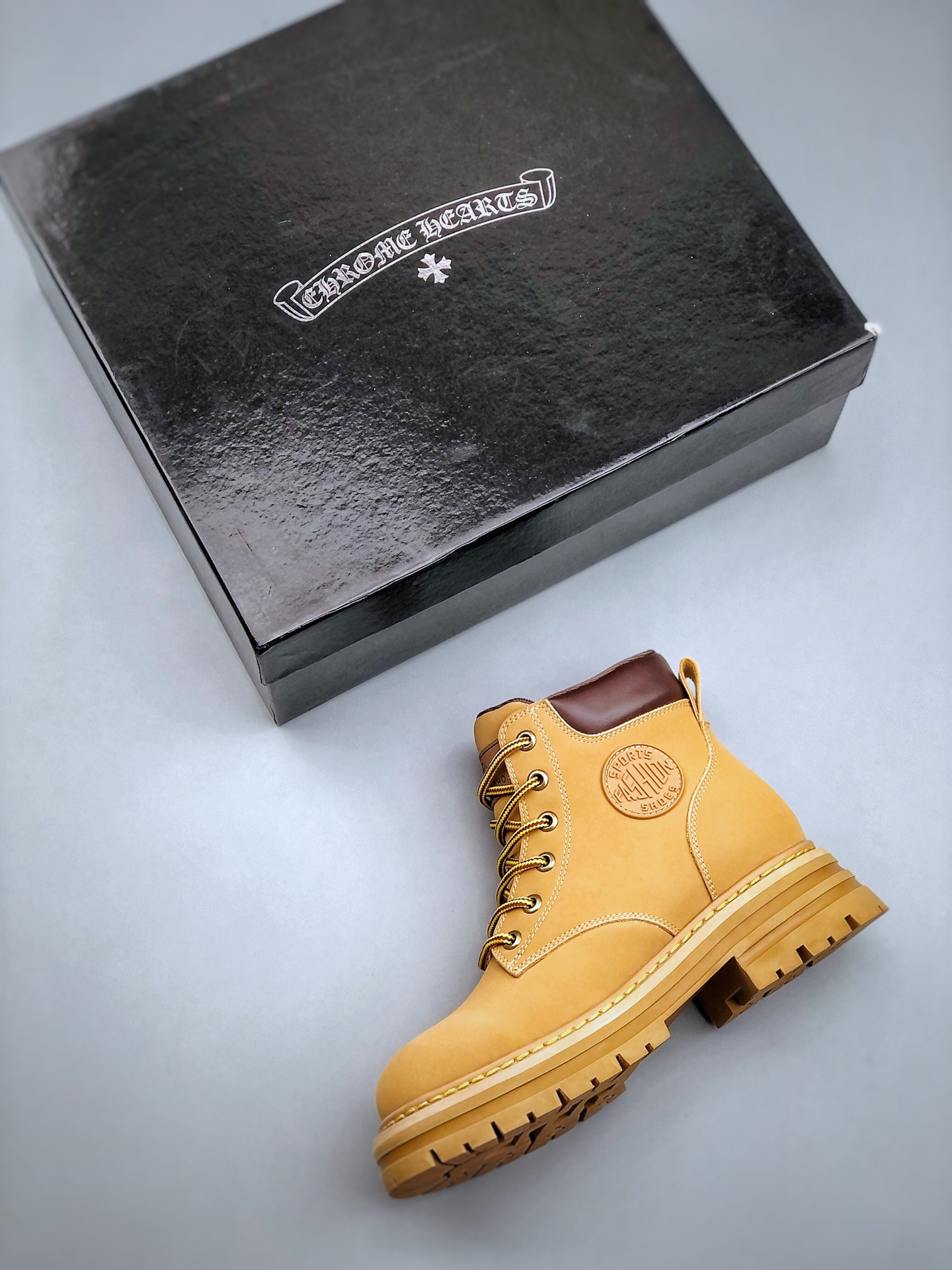 Chromehearts Dongguan-produced trendy brand Chromehearts co-branded 2022ss new Martin yellow boots short boots