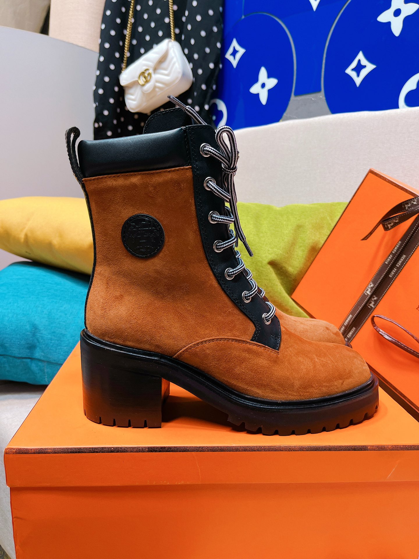 Hermes Martin Boots Short Boots Sewing Cowhide Genuine Leather Sheepskin TPU Fall/Winter Collection