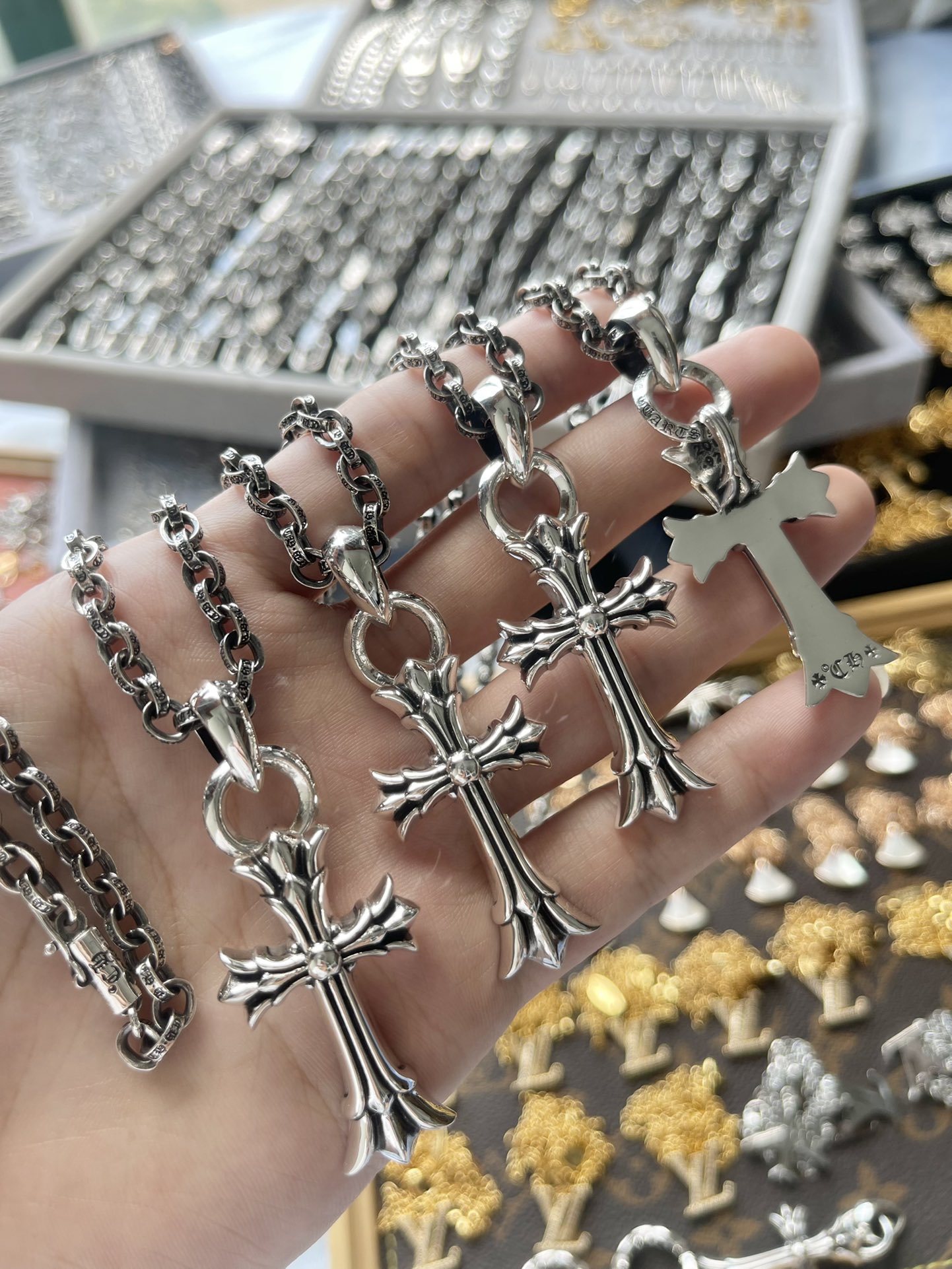 Chrome Hearts 克罗心 中号双层十字架项链