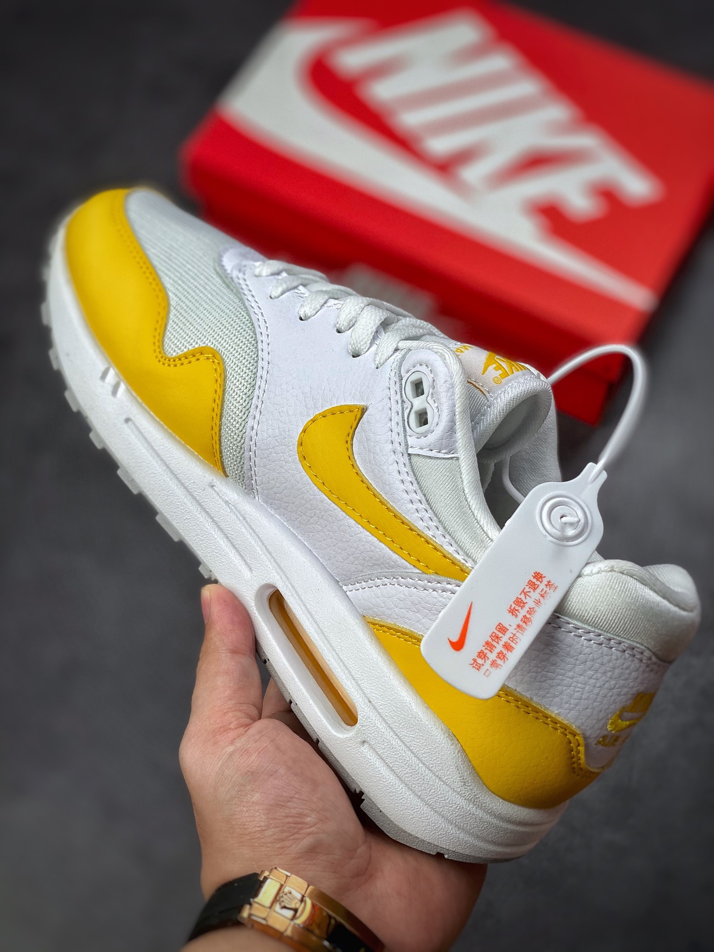 240 Nike Air Max 1 S 灰白黄复古休闲跑步鞋 DX2954-001