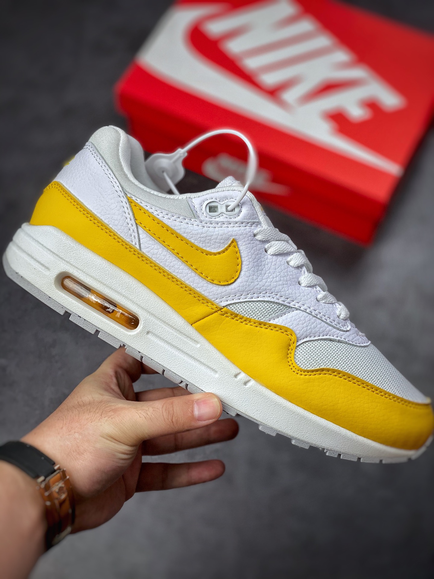240 Nike Air Max 1 S 灰白黄复古休闲跑步鞋 DX2954-001