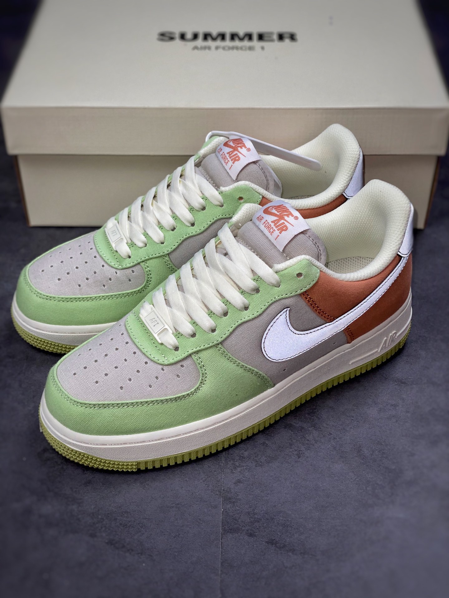 220 Nike Air Force 1 Low 07 绿灰橙 DG2296-015