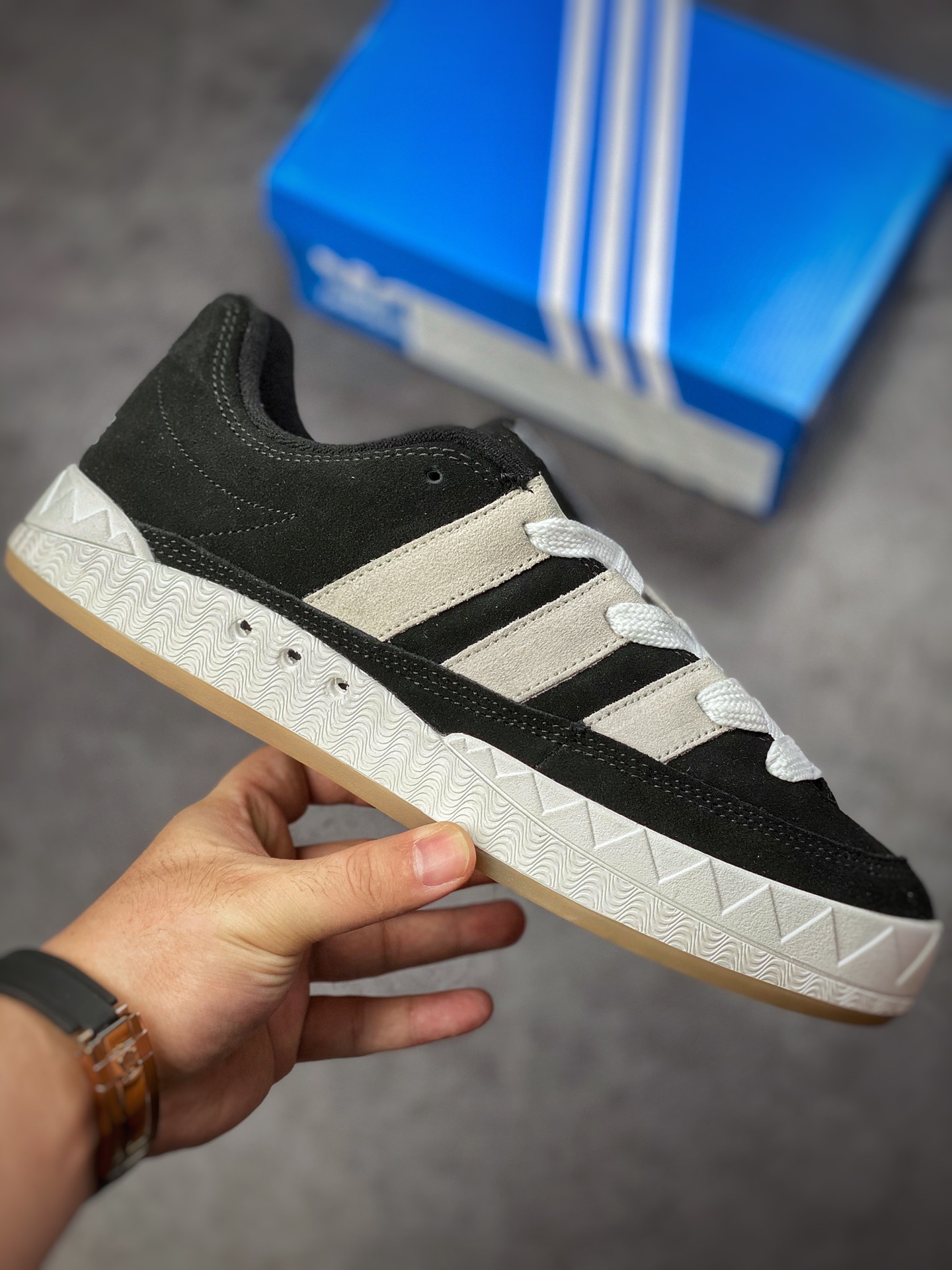 Adidas Adimatic series black gray and white retro classic shark bread shoes GY5274