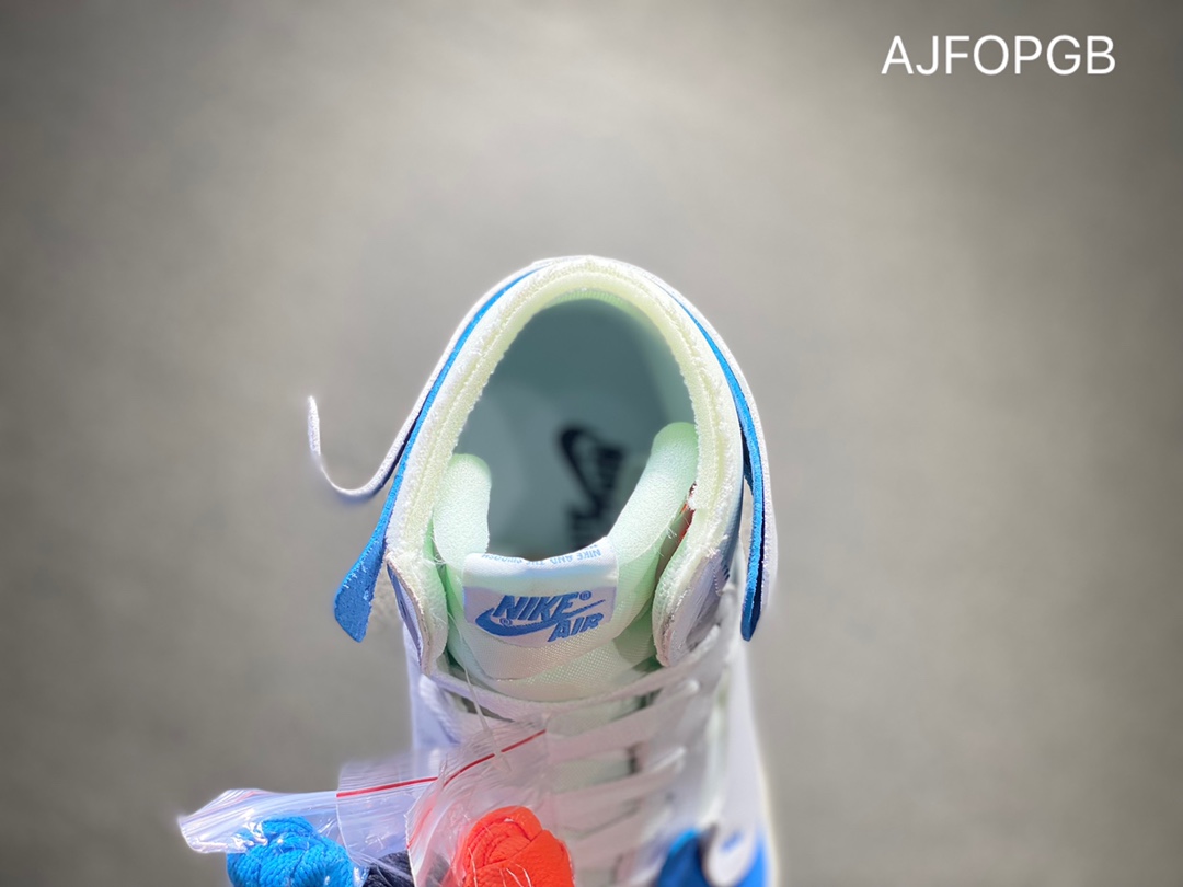 400 Off-White x Air Jordan 1 OW联名AJ1PSS 白蓝色AQ0818-168
