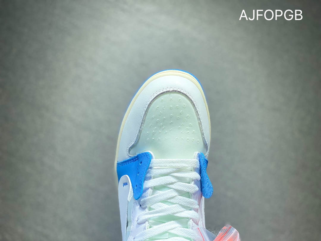 400 Off-White x Air Jordan 1 OW联名AJ1PSS 白蓝色AQ0818-168