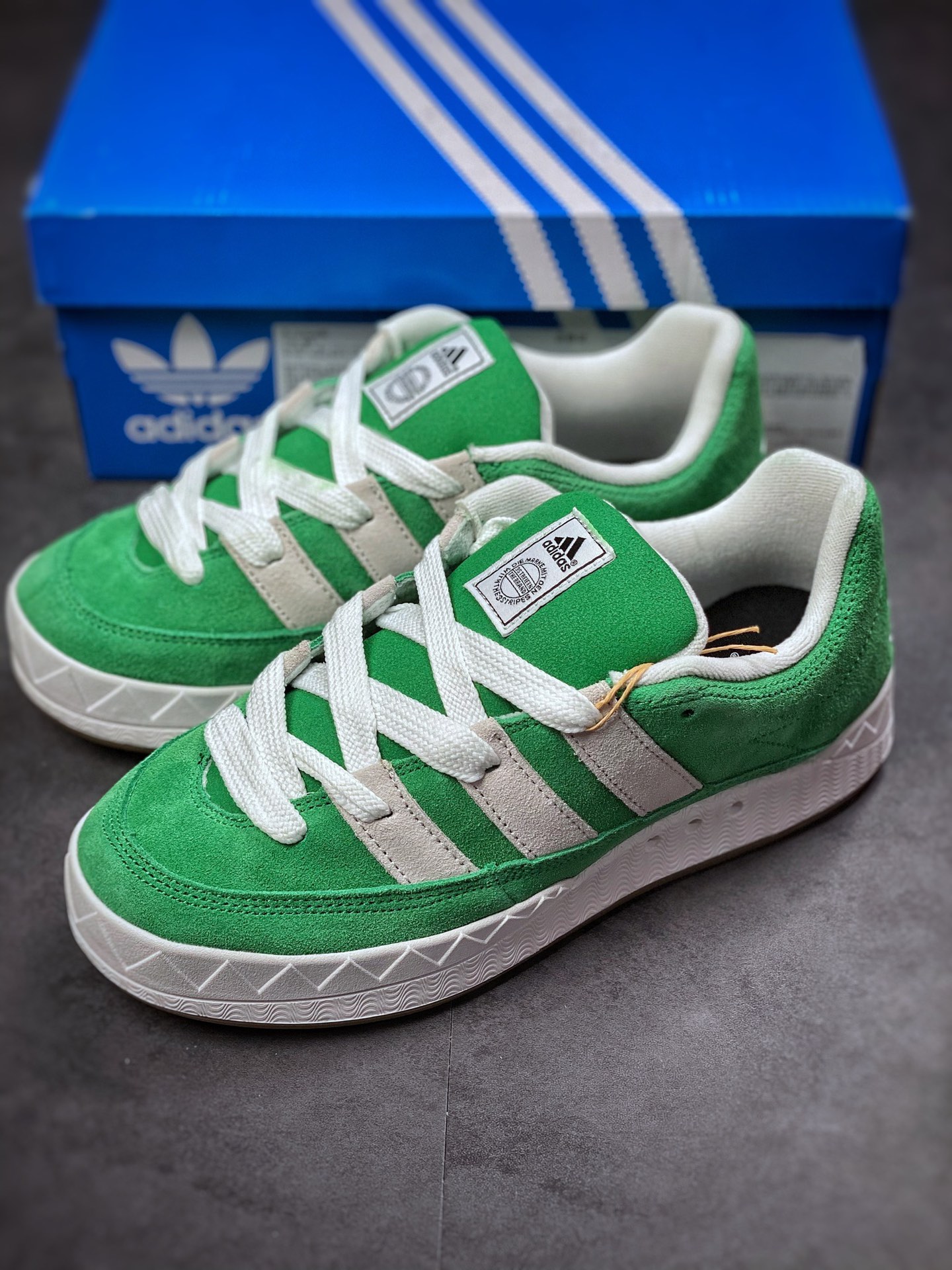 Adidas Adimatic series gray white green retro classic shark bread shoes GZ6202