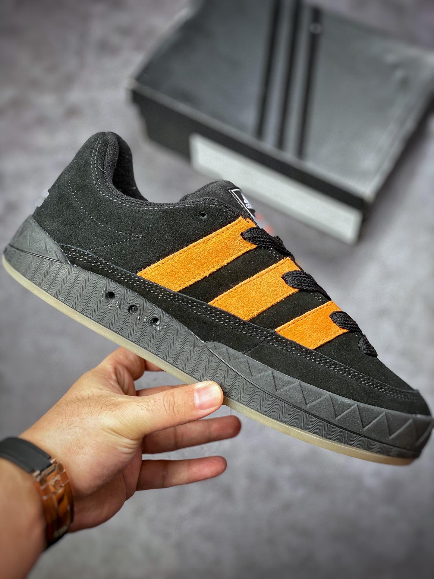 Adidas Adimatic series black orange retro classic shark bread shoes GX8976