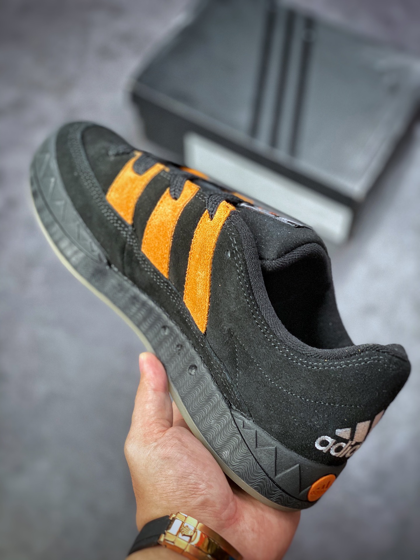 Adidas Adimatic series black orange retro classic shark bread shoes GX8976