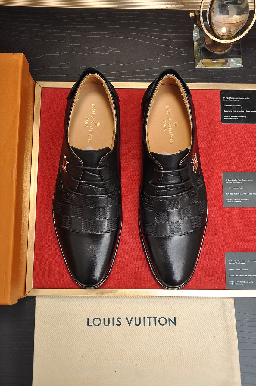 لويس فيتون الأحذية الأحذية طبقة واحدة جلد البقر مطّاط