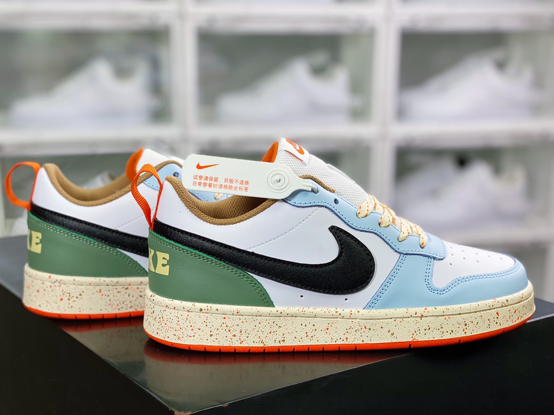 200 Court Borough Low 2 GS”White/Blue/Green/Black”学院系列休闲运动皮革板鞋DX6052-101
