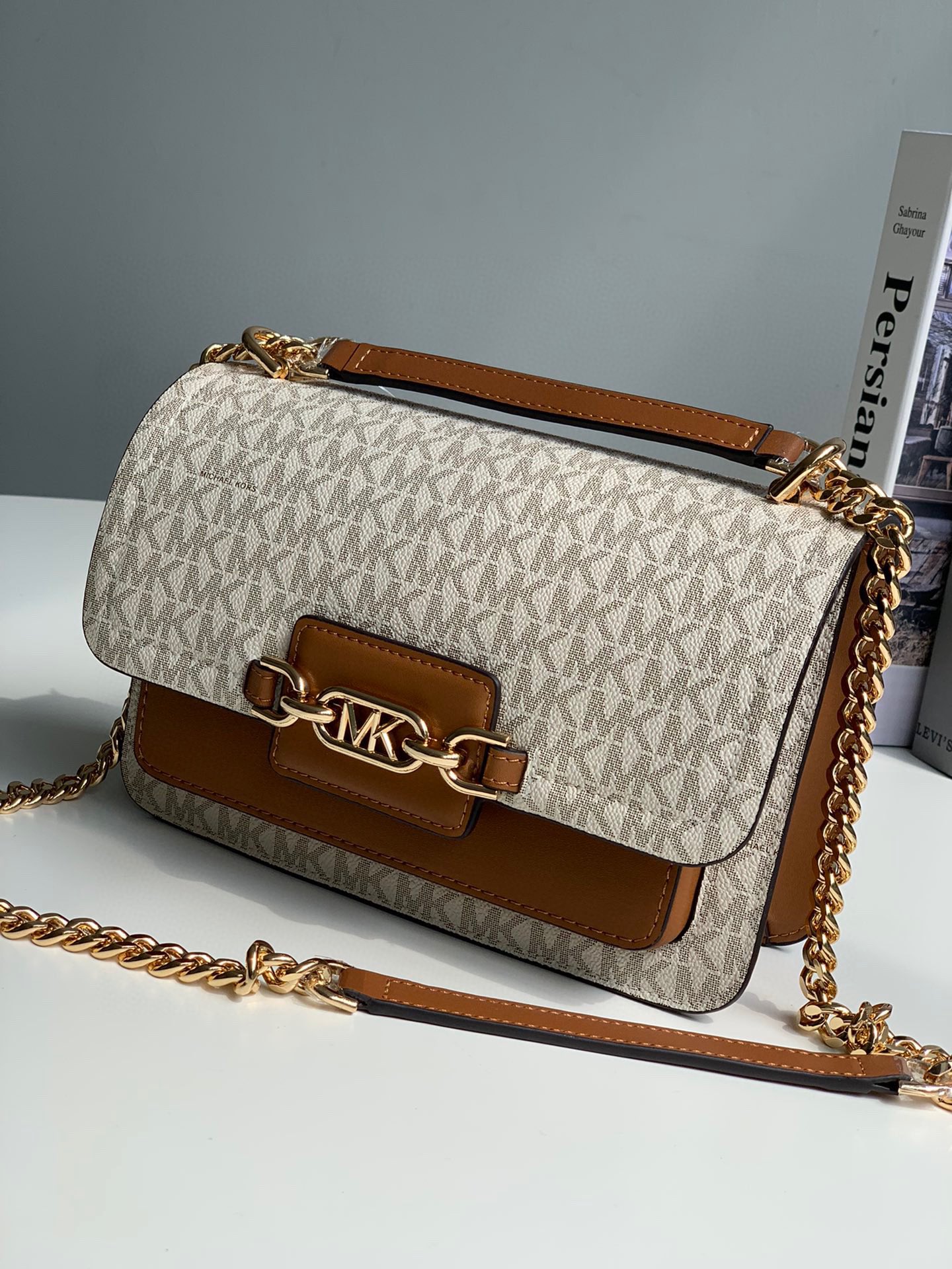 Michael Kors ～MK新款Heather 大号老花链条单肩包 小巧 是为她臻选的精美之礼
