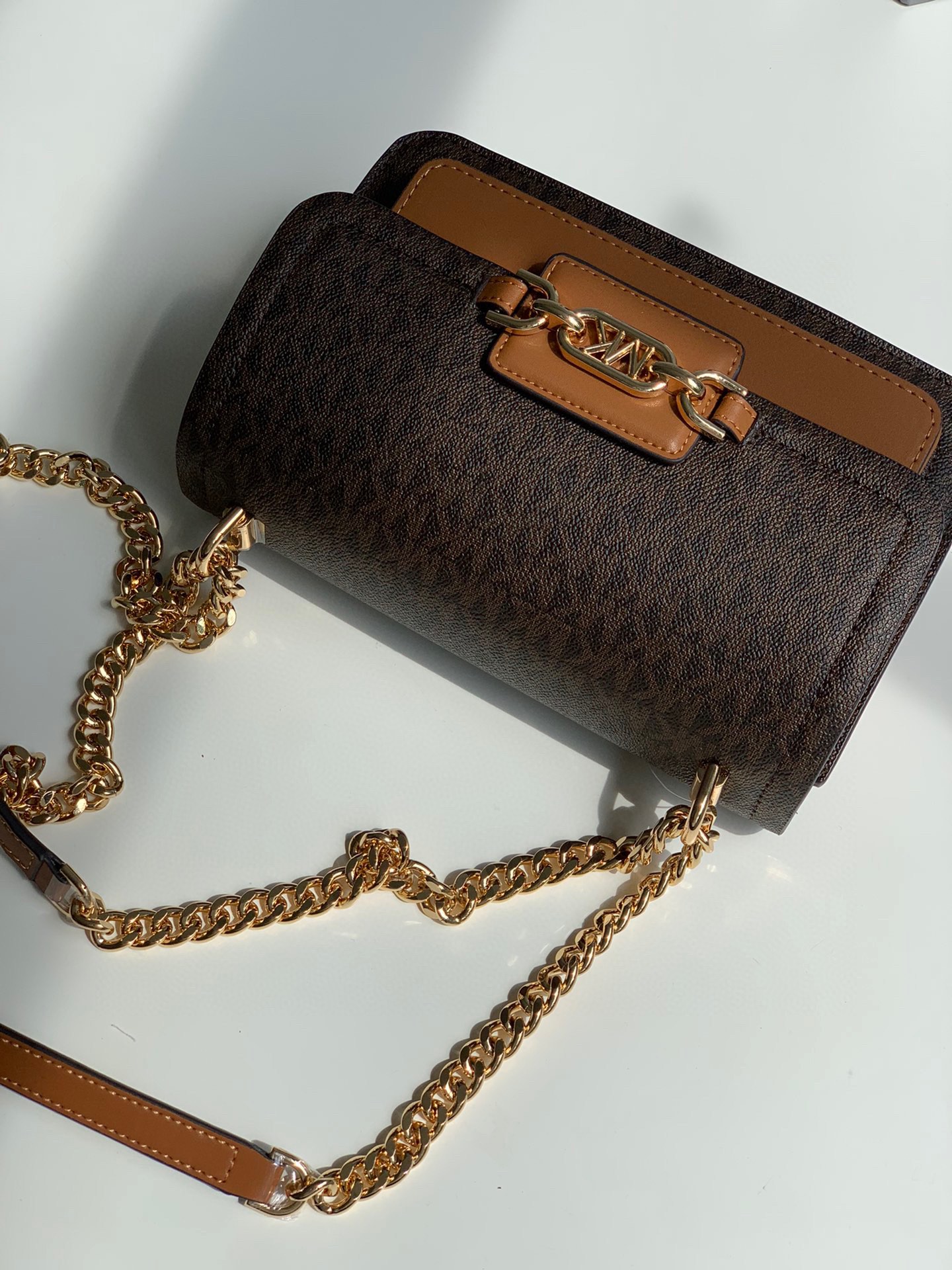 Michael Kors ～MK新款Heather 大号老花链条单肩包 小巧 是为她臻选的精美之礼
