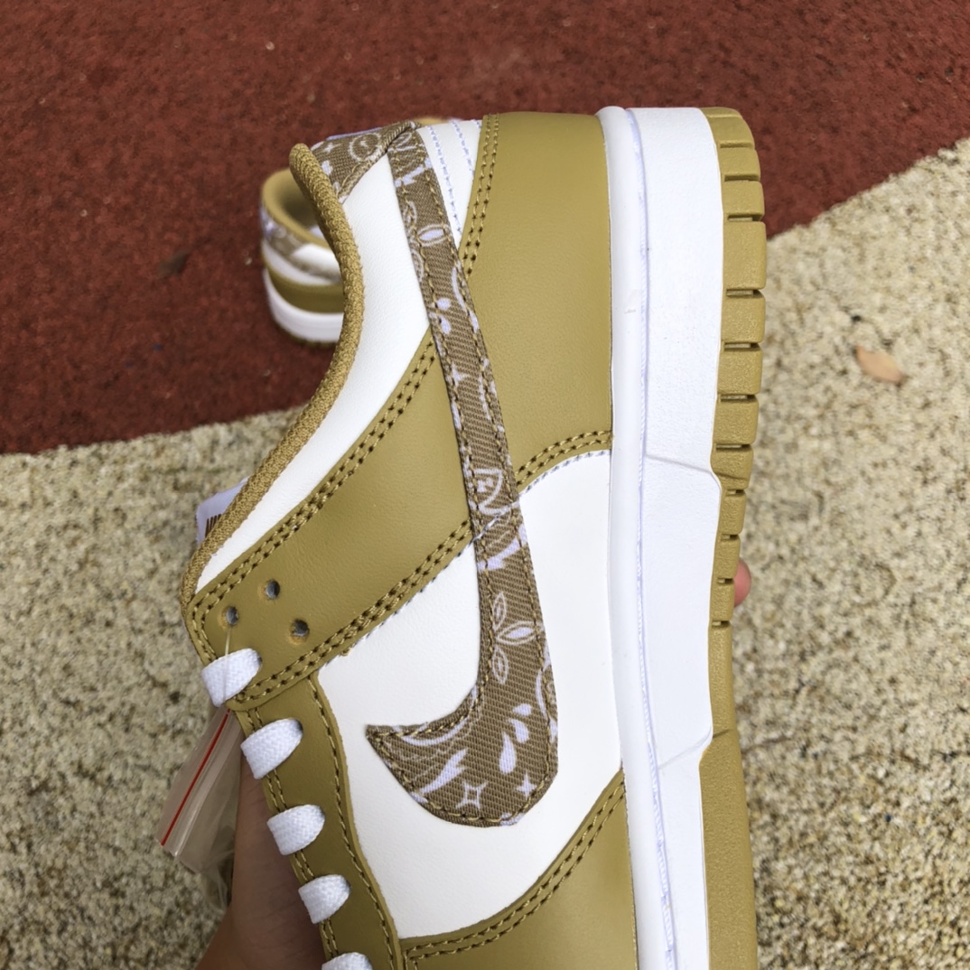 360  Nike Dunk Low ESS 白黄 腰果花低帮潮流复古休闲板鞋 DH4401-104