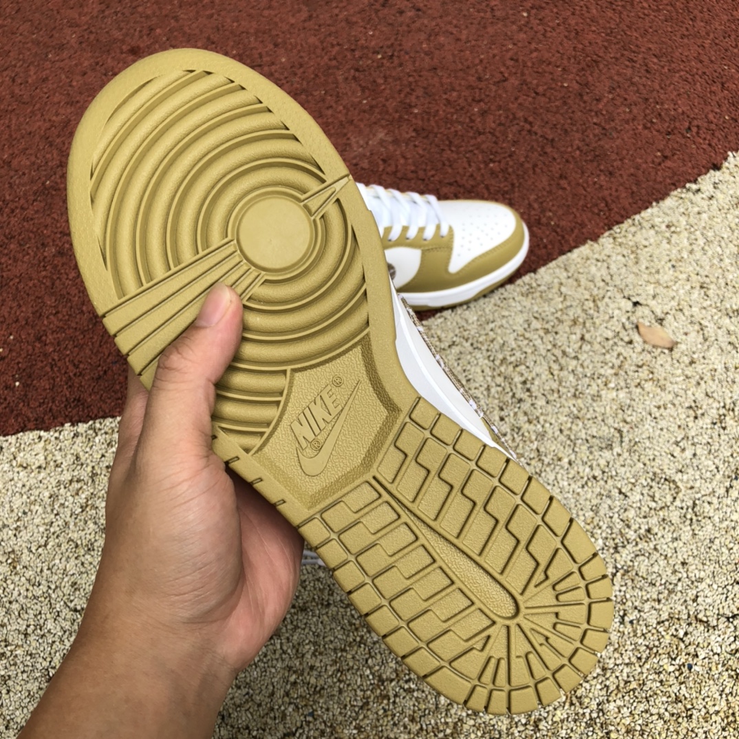 360  Nike Dunk Low ESS 白黄 腰果花低帮潮流复古休闲板鞋 DH4401-104