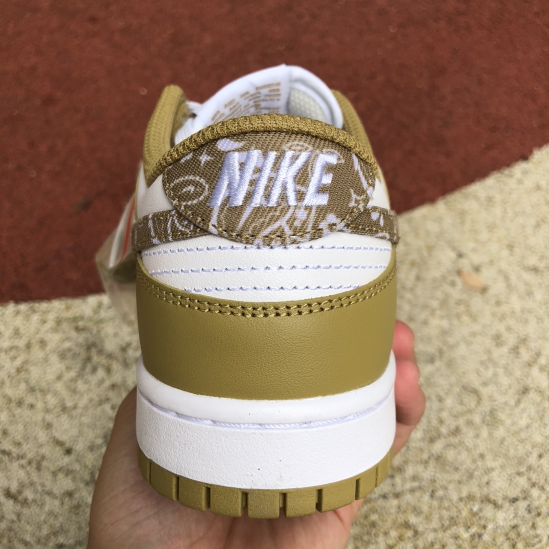 360  Nike Dunk Low ESS 白黄 腰果花低帮潮流复古休闲板鞋 DH4401-104