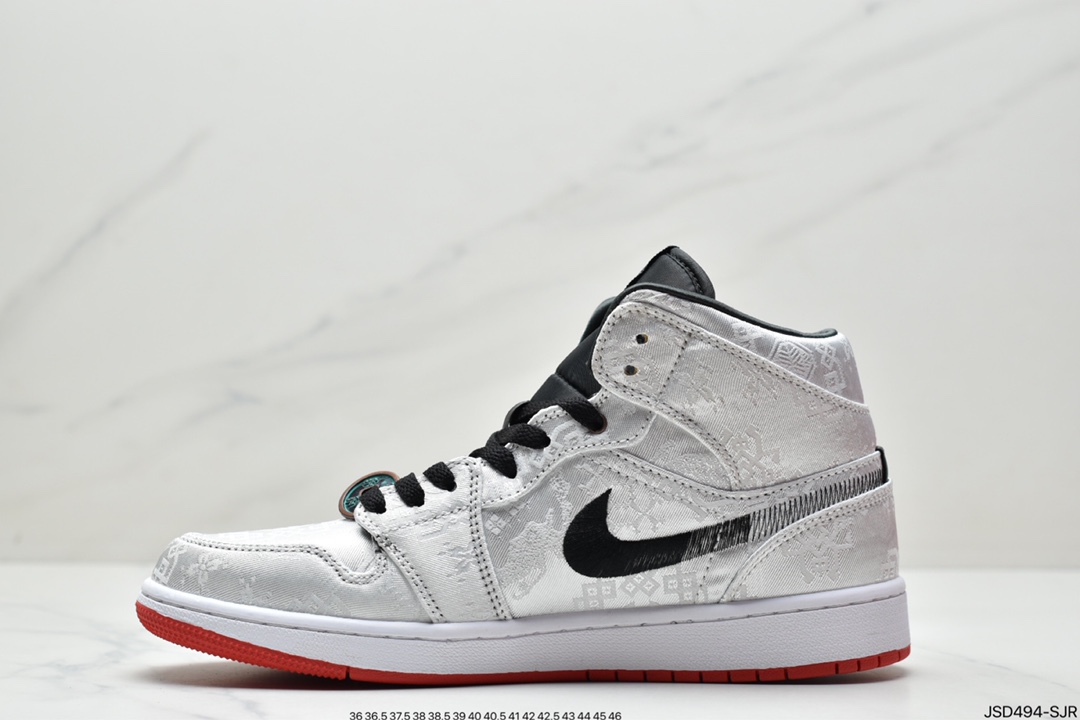 200 CLOT x Air Jordan 1 Mid“Fearless”AJ1乔丹一代中帮经典篮球鞋 CU2804-100