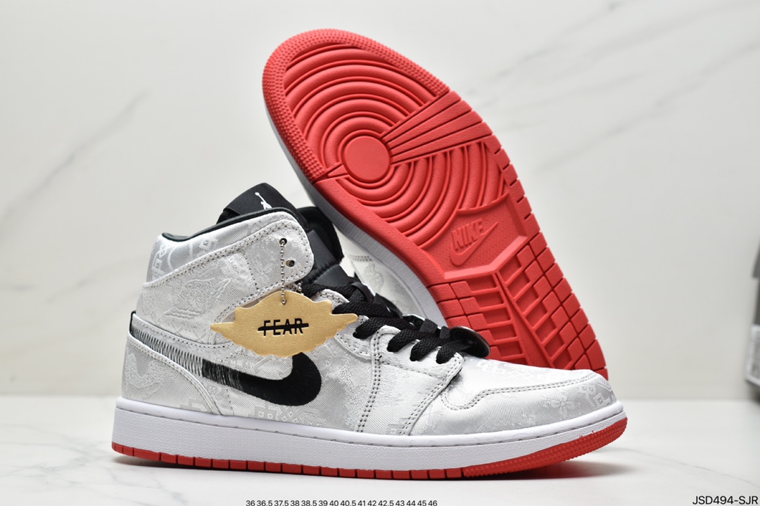 200 CLOT x Air Jordan 1 Mid“Fearless”AJ1乔丹一代中帮经典篮球鞋 CU2804-100