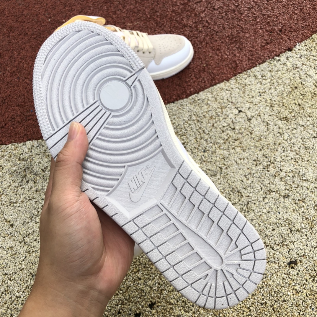 300 Air jordan 1 Mid AJ1白灰 小ow拼接 篮球鞋 DM9652-100