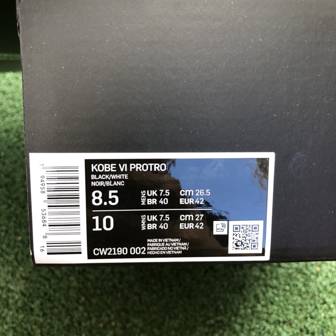 480 s2纯原版NIKE KOBE 6 Protro科比6曼巴 黑白实战篮球鞋CW2190-002