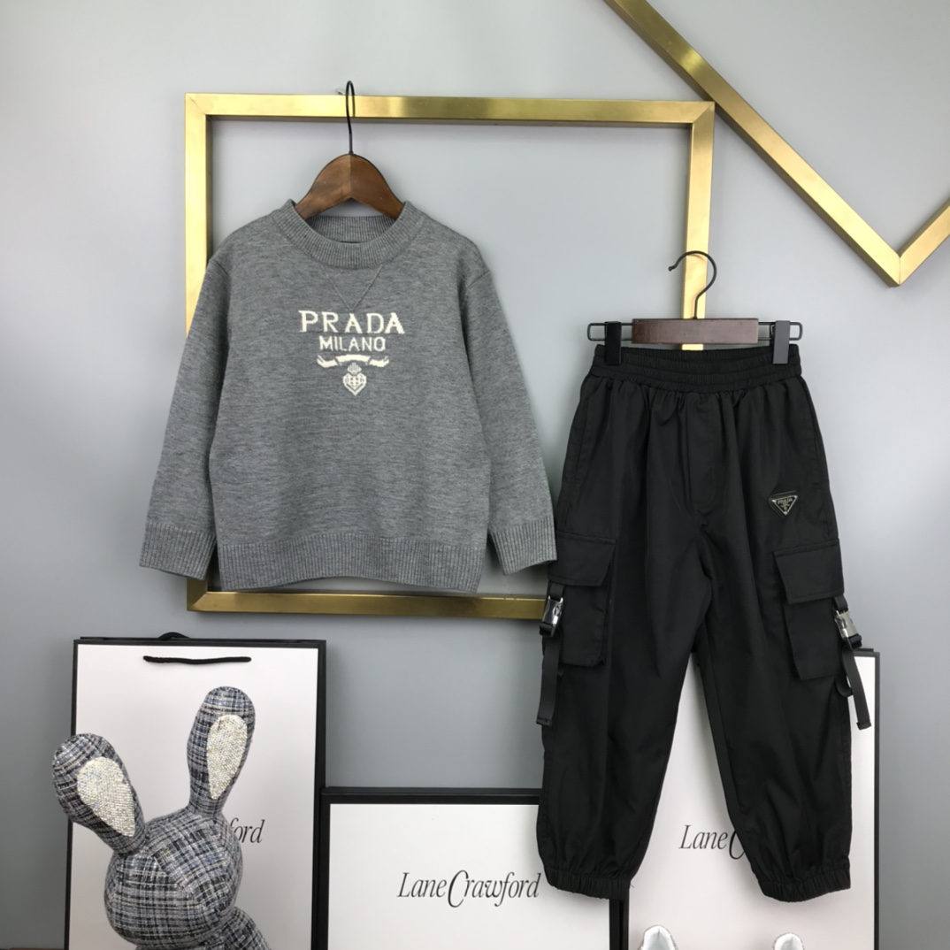 Fashionable PRAD Fall-Winter 2022 Collection for Kids: Sizes 100-160, Sheared Wool Fabrics - 图片 1
