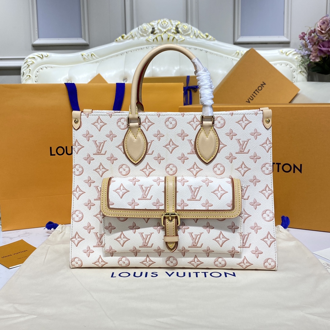 Louis Vuitton LV Onthego 1:1
 Bags Handbags Black Pink White Summer Collection M46154