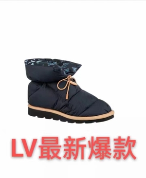 Louis Vuitton Snow Boots Black Green White Sewing Polyester Rubber Spring Collection