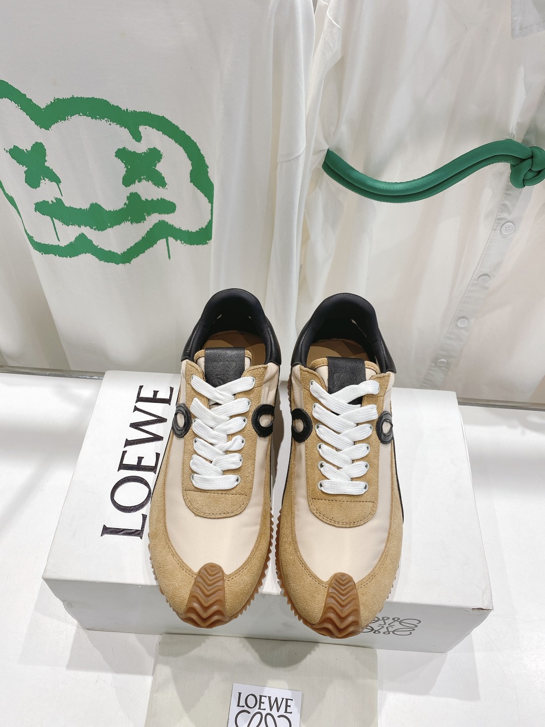 Loewe New
 Casual Shoes Splicing Unisex Cowhide Sheepskin Silk Casual