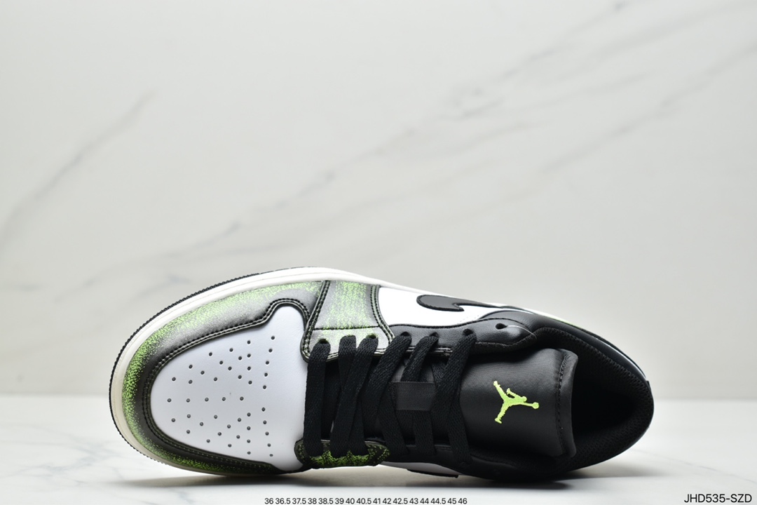 190 Air Jordan 1 Low “Wear Away” Color: Black/Electric Green Style DN3705-003