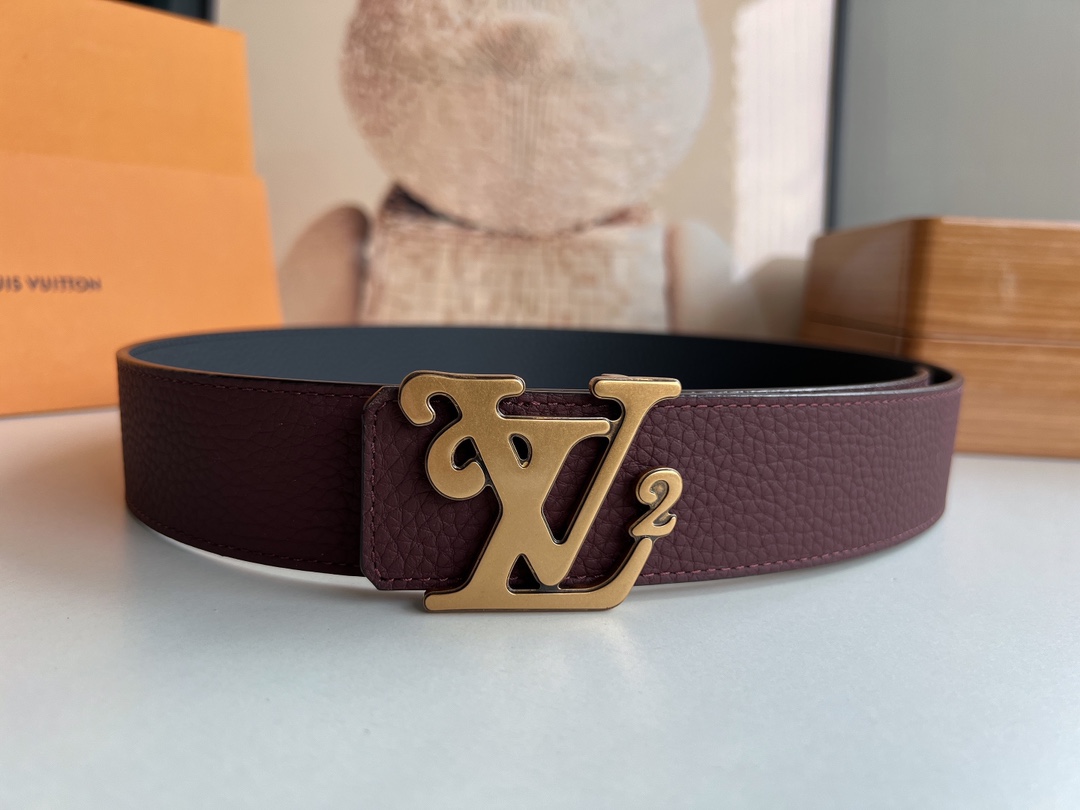 LV/路易威登   精湛工艺呈现奢华精致男士4.0cm腰带