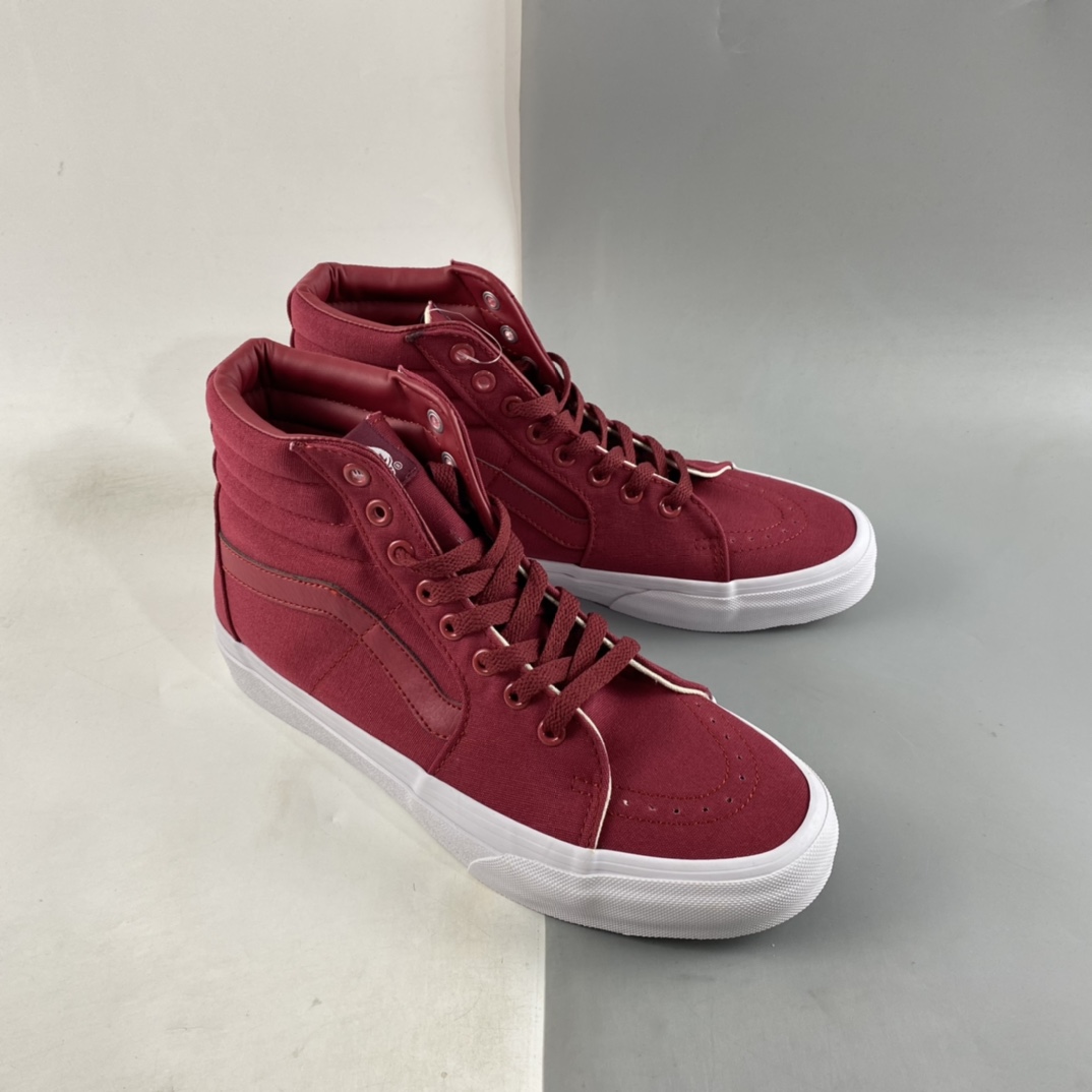 Vans SK8-Hi Vans official wine red canvas high-top vulcanized casual sneakers VN0A38GEMX2