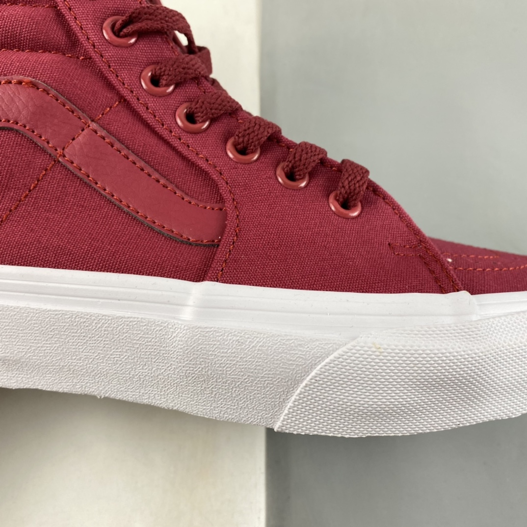 Vans SK8-Hi Vans official wine red canvas high-top vulcanized casual sneakers VN0A38GEMX2