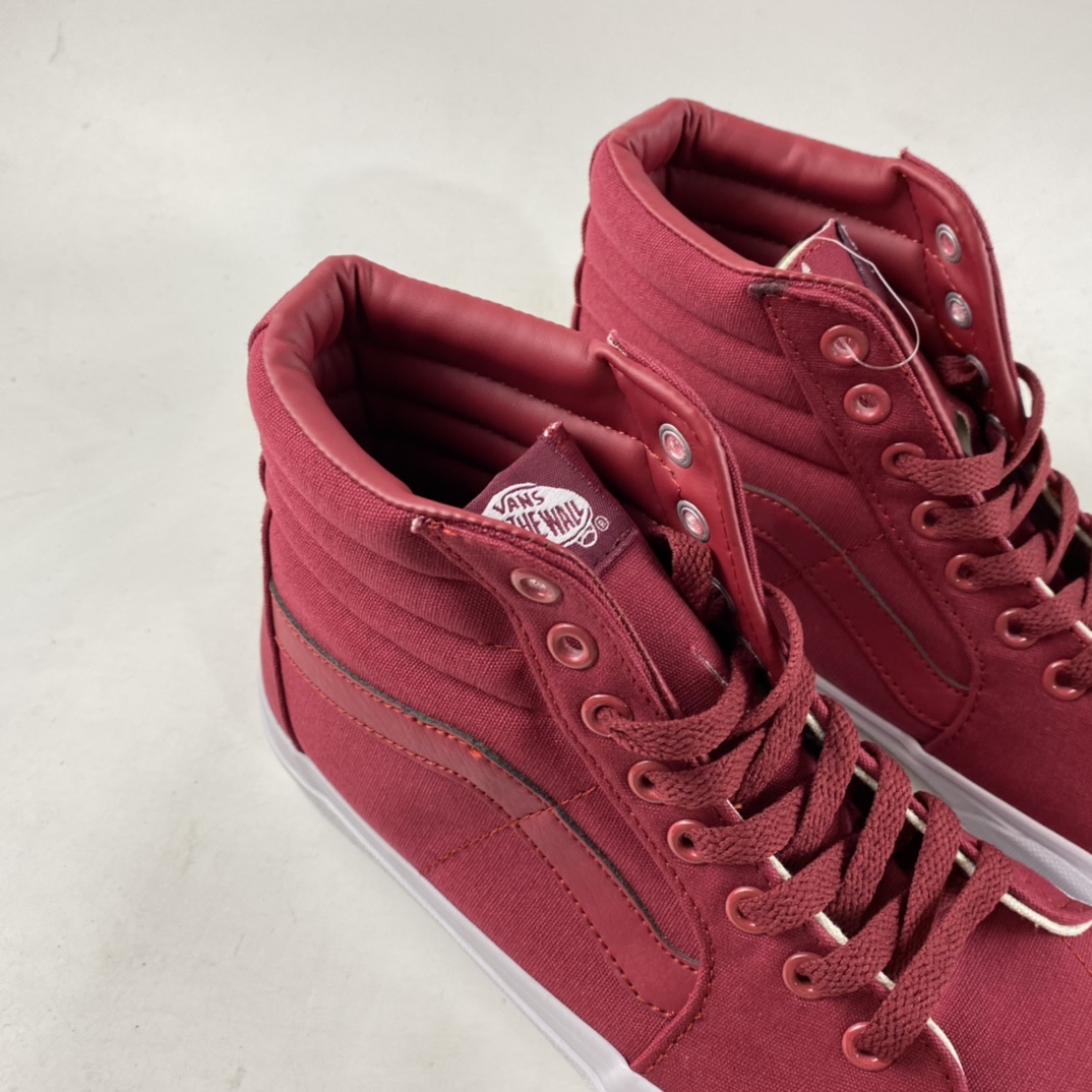 Vans SK8-Hi Vans official wine red canvas high-top vulcanized casual sneakers VN0A38GEMX2