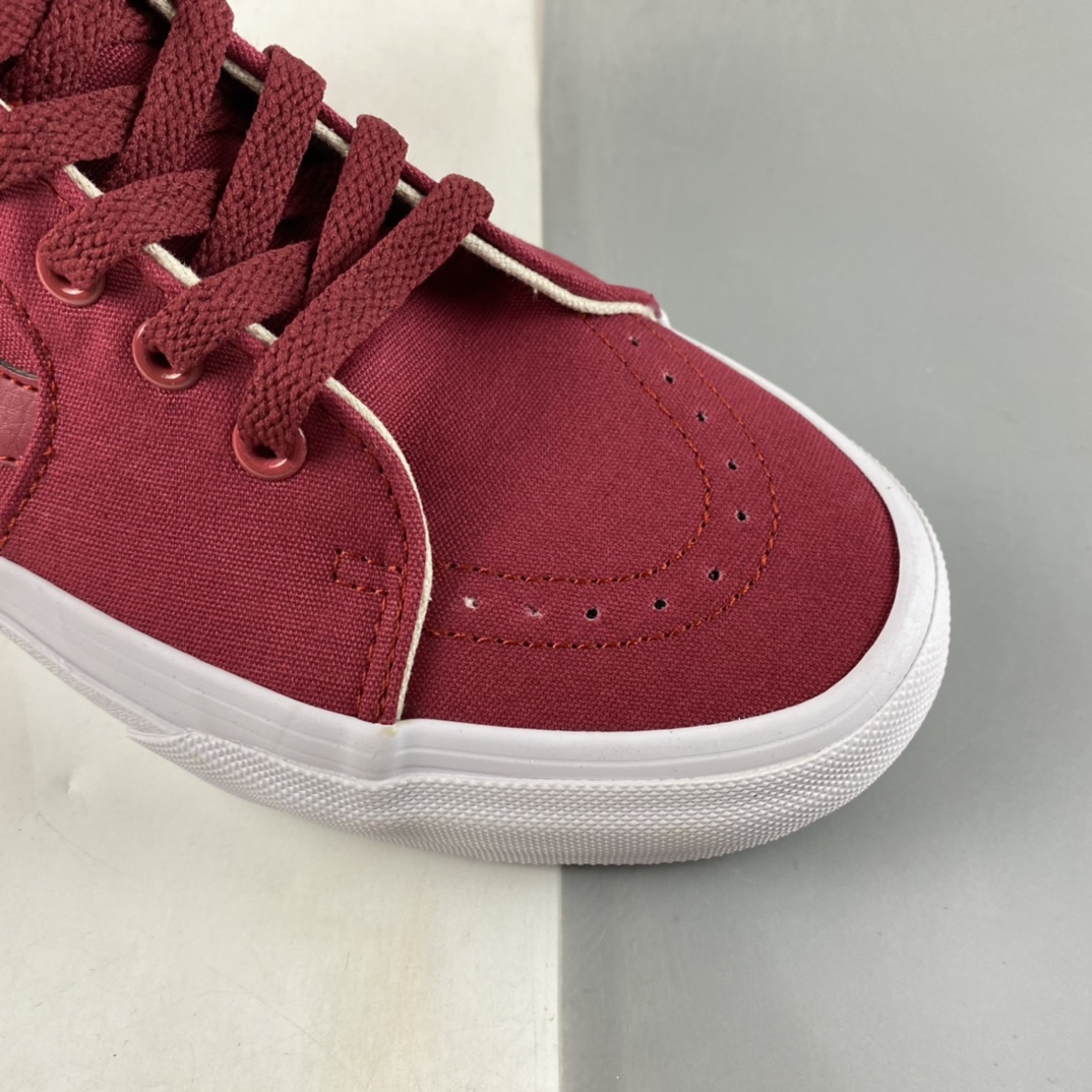 Vans SK8-Hi Vans official wine red canvas high-top vulcanized casual sneakers VN0A38GEMX2